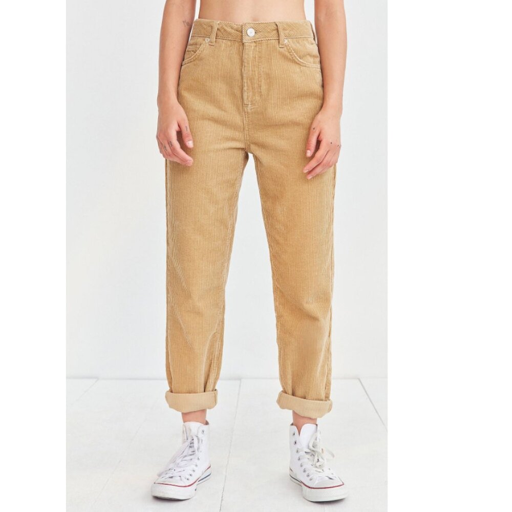 BDG High-Rise Mom Corduroy Beige Pants Size 27 x 29 Womens